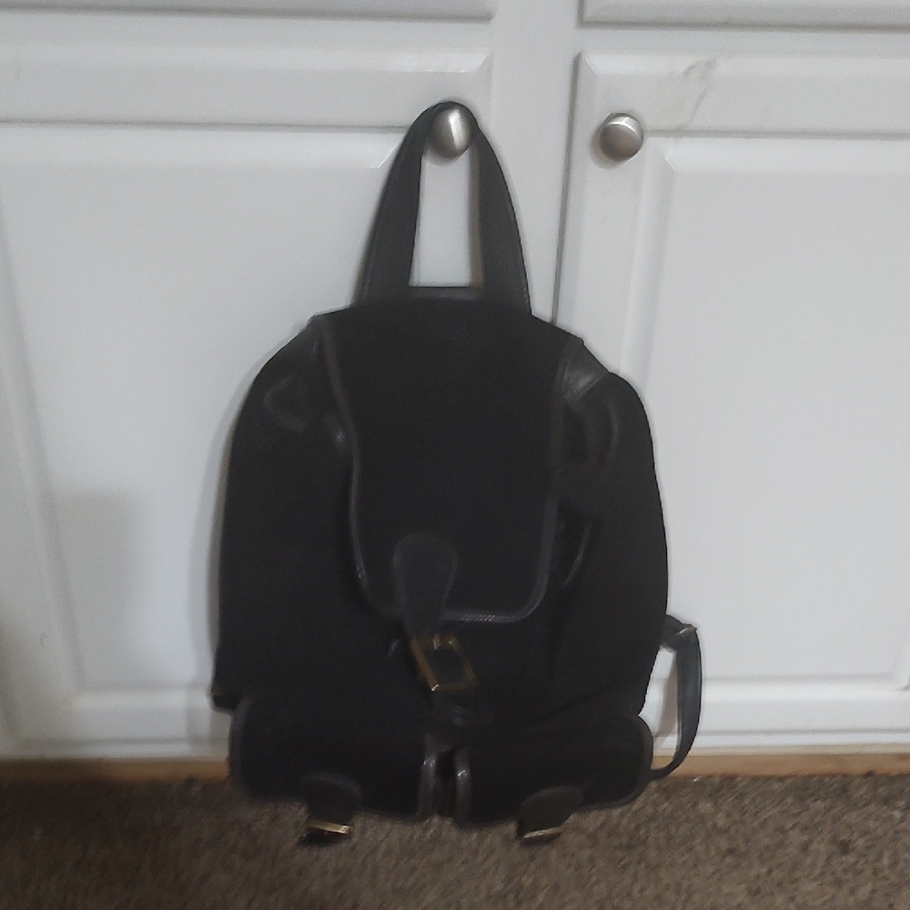 Chic Black Backpack with Buckle Details